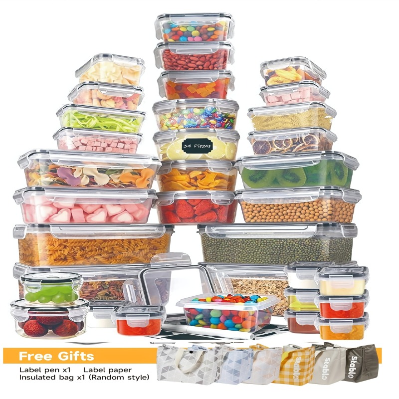 Food Storage Labels - 48PCS BPA-Free Food Storage Set –