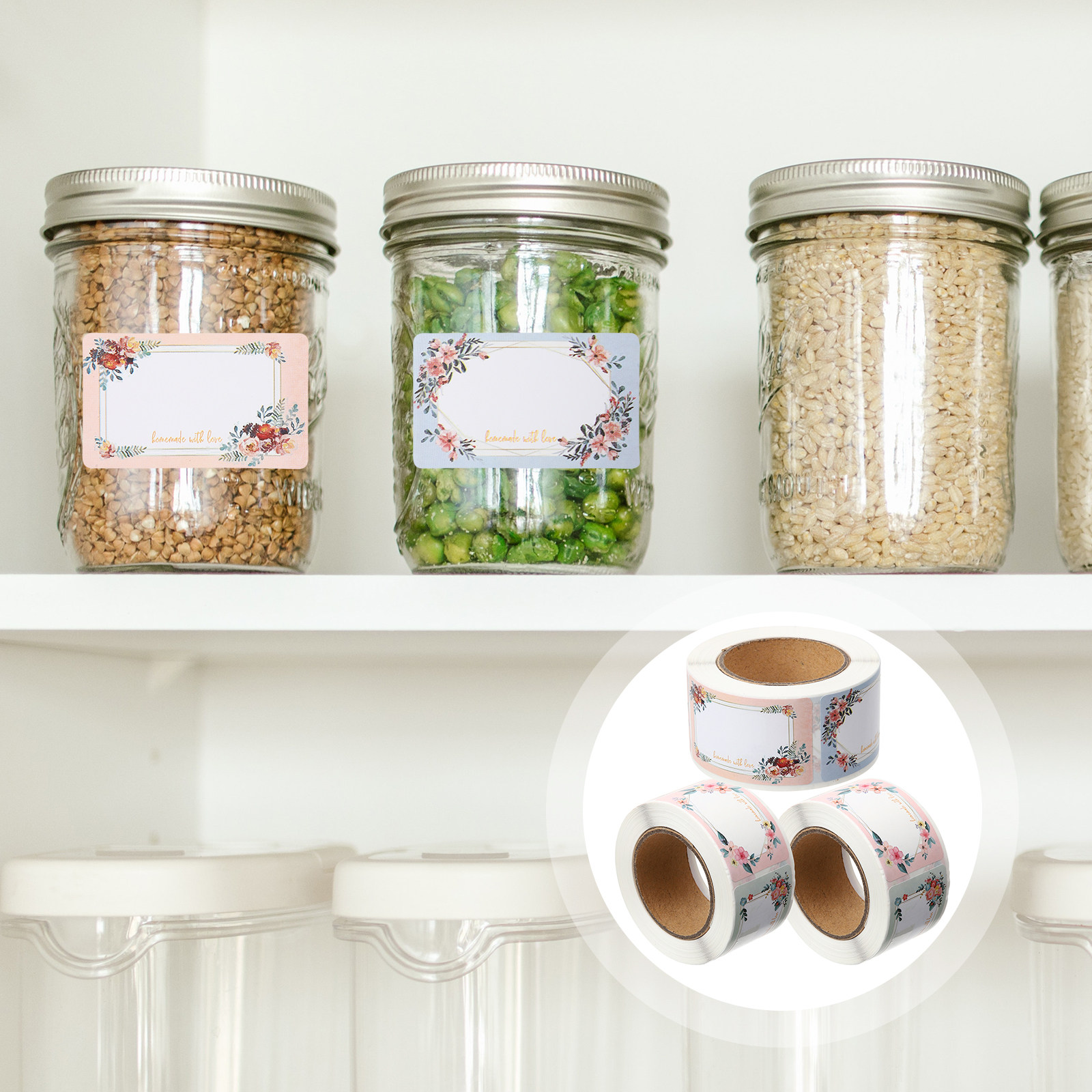 3 Rolls Blank Name Sticker Lab - Food Storage Labels recension och pris