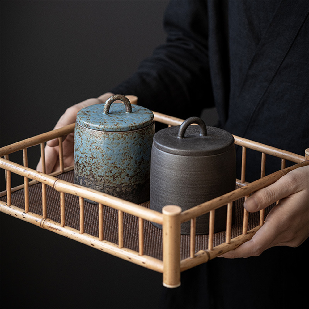 Ceramic Tea Caddy Sealed Jar S - Food Storage With Dividers recension och pris