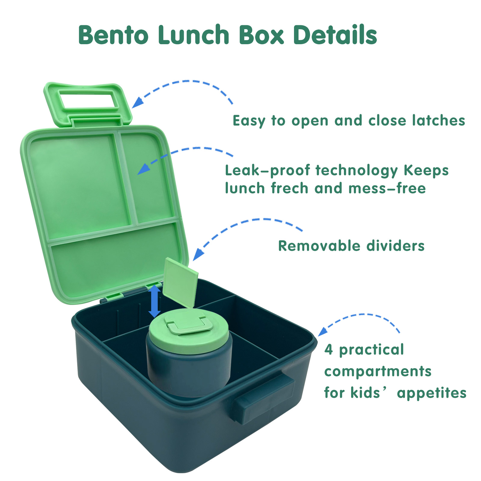 1 Set Bento Lunch Box for Kids - Food Storage Oven Safe recension och pris