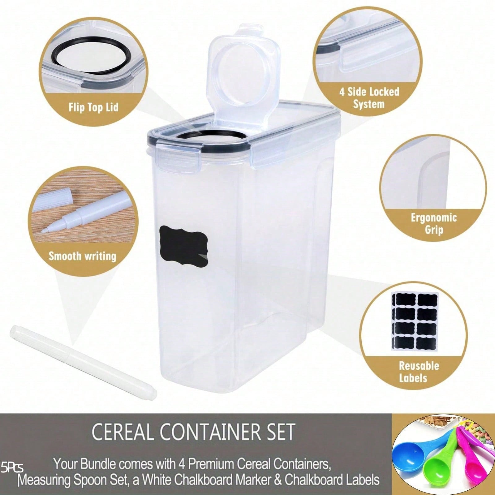 4 Pack Airtight Cereal & Dry F - Food Storage Meals recension och pris