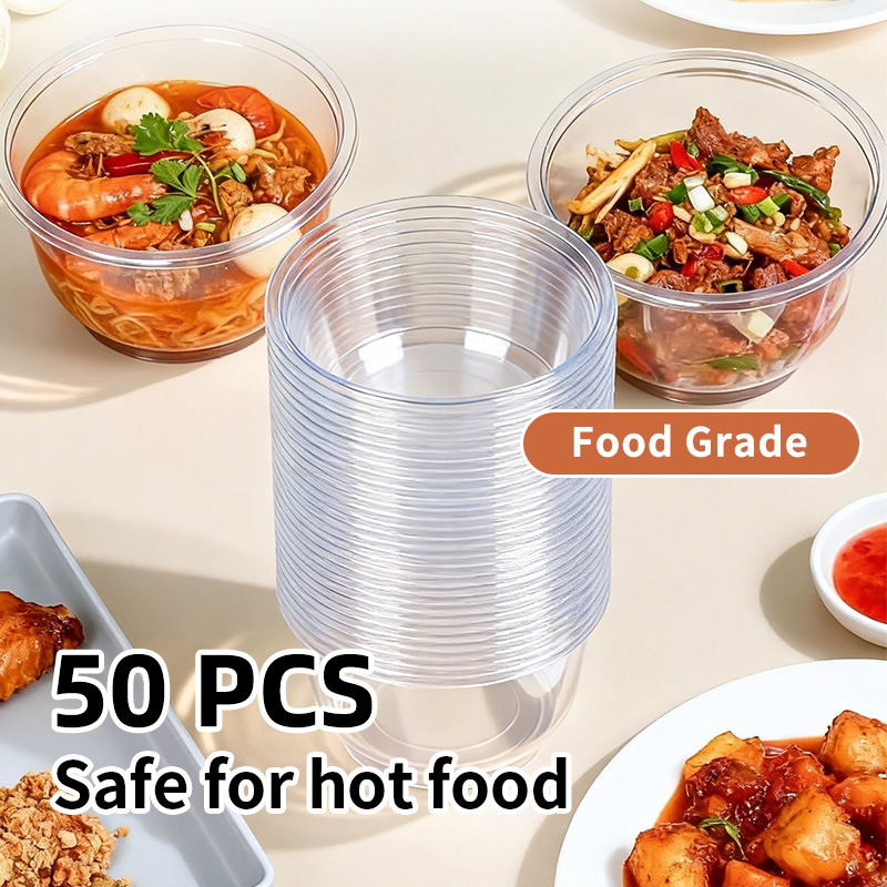 Disposable Plastic Bowls Trans - Food Storage Meals recension och pris