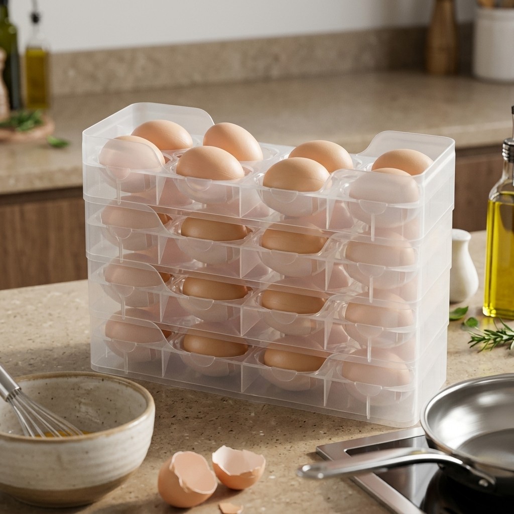 Stackable Egg Holder Fridge Or - Food Storage With Dividers recension och pris