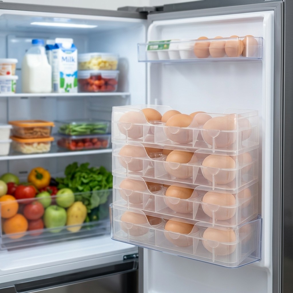 Stackable Egg Holder Fridge Or - Food Storage With Dividers recension och pris