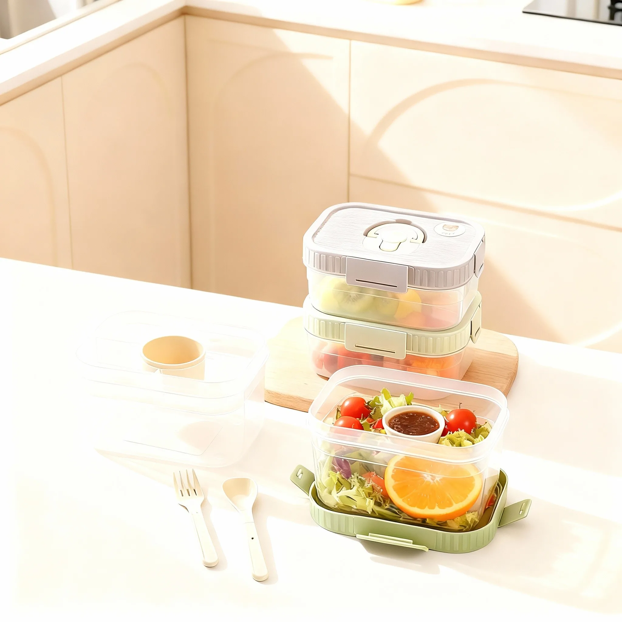 Portable Plastic Double-layer  - Food Storage Oven Safe recension och pris